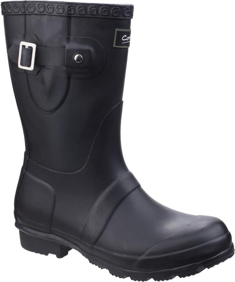 Cotswold Vrouwen dames Windsor Short Waterproof Pull On Wellington Boots (Zwart)