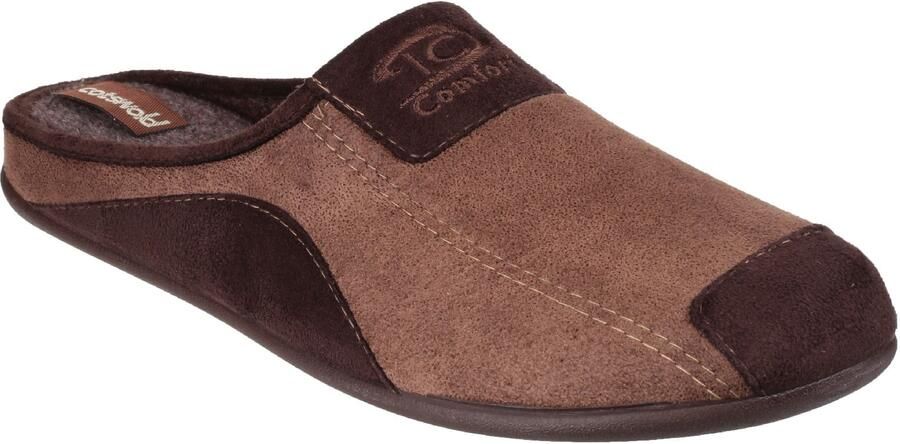Cotswold Westwell Stoffen Heren Bruine Pantoffels