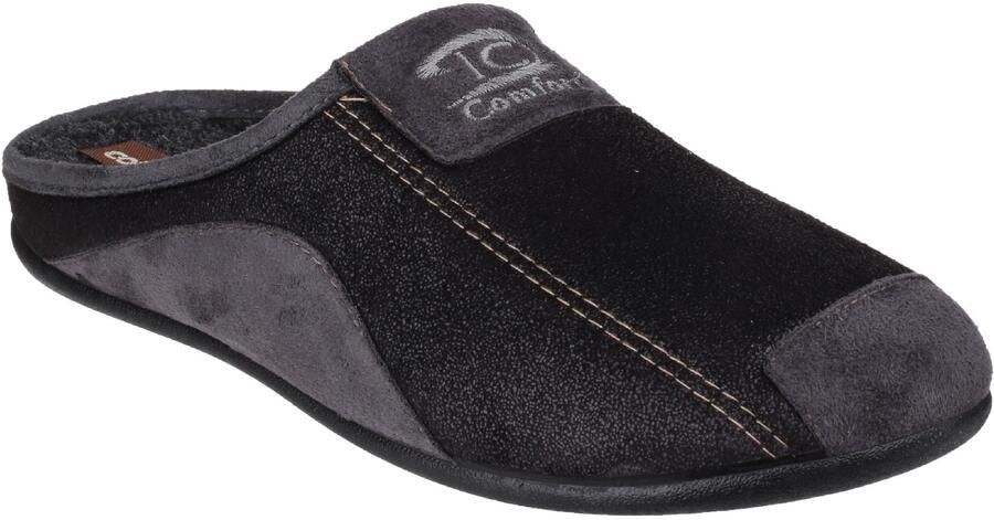 Cotswold Westwell Stoffen Heren Zwarte Pantoffels