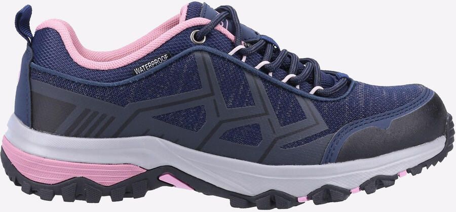 Cotswold Wychwood Low Gerecycleerd Plastic+Synthetisch Pu Dames Navy Roze Wandelschoenen
