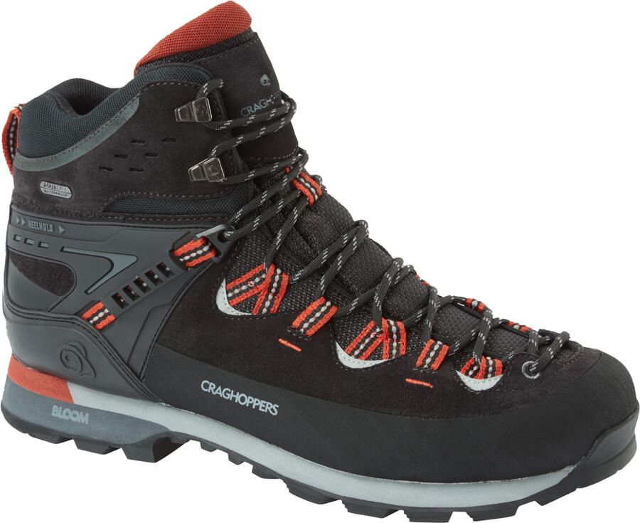 Craghoppers Volwassen uniseks Dura Pro Suède wandelschoenen (Zwarte peper sinaasappelrood)