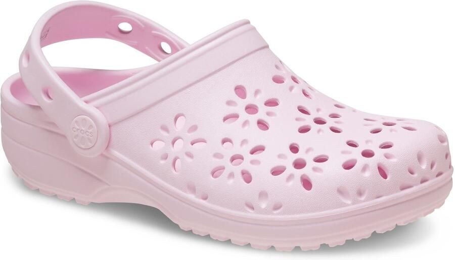 Crocs Classic Bloemige Uitsnede EVA Kinder Roze Melk Klompen