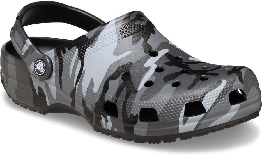 Crocs Classic Camouflage Clog Thermoplastische Heren Klompen In Zwart Slate Grijs