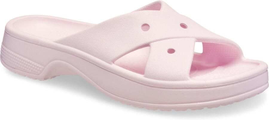 Crocs Classic Cross Strap Thermoplastische Dames Roze Melk Sandalen