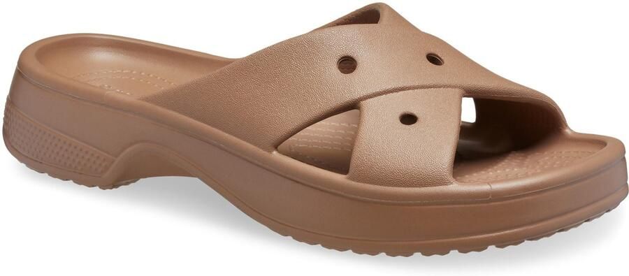 Crocs Classic Cross Strap Thermoplastische Dames Sandalen in Melk Chocolade