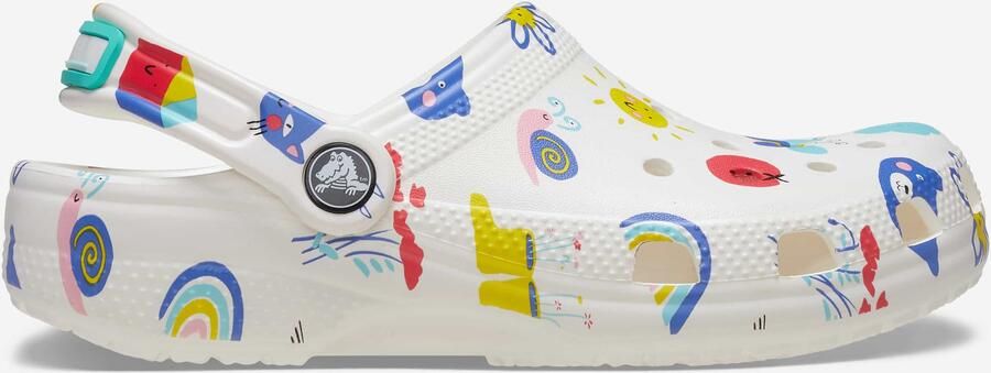 Crocs Classic Graphic Thermoplastische Witte Multi Mocassins