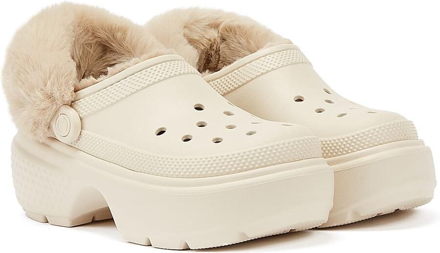 Crocs Stomp Gevoerd Klomp Dames Beige Sandalen