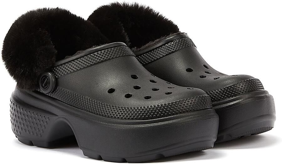 Crocs Stomp Gevoerd Klomp Dames Zwart Sandalen