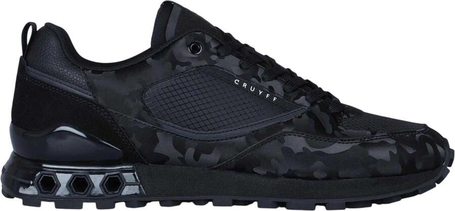 Cruyff Heren Snyper camouflage-leren sportschoenen (Zwart)
