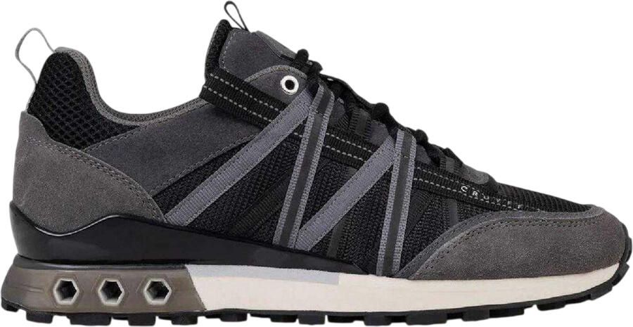 Cruyff Heren Suède Hex-Tech Sneakers (Zwart Grijs)