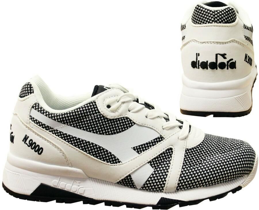 Diadora N9000 Arrowhead Heren Wit Zwart Sportschoenen