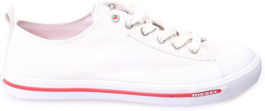 Diesel Heren S-Athos Canvas sportschoenen met streepdetail (Wit)