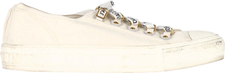 Dior Pre-owned Christian Dior Walk N Dior Sneakers in Witte Katoenen Canvas