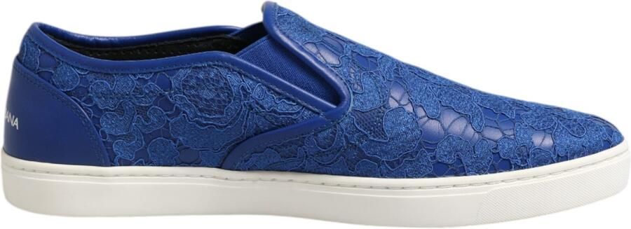 Dolce & Gabbana Blauwe Leren Sleehakken Sneakerschoenen