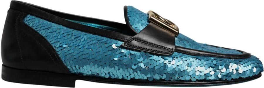 Dolce & Gabbana Blauwe Pailletten Instappers Feestelijke Schoenen