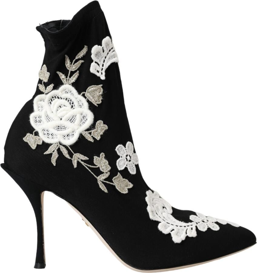 Dolce & Gabbana Bloemrijk Geborduurde Enkelboots