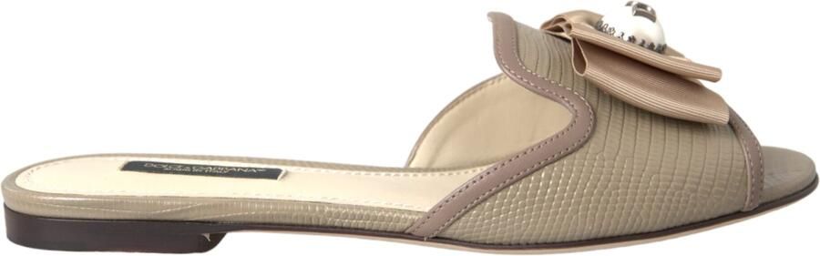 Dolce & Gabbana Boogversierde Leren Slippers