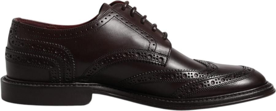 Dolce & Gabbana Bruine Leren Derby Wingtip Veterschoenen voor Formele Kleding
