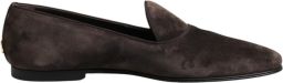 Dolce & Gabbana Bruine Velvet Leren Slip-On Instappers