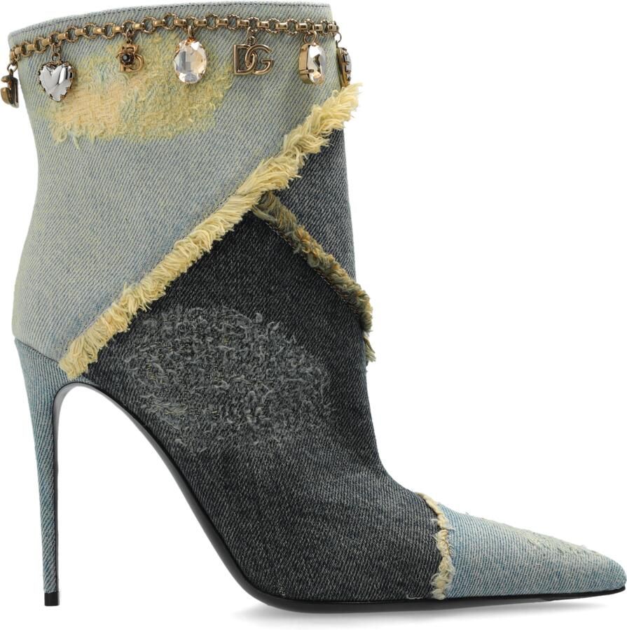 Dolce & Gabbana Denim enkellaarsjes met hak