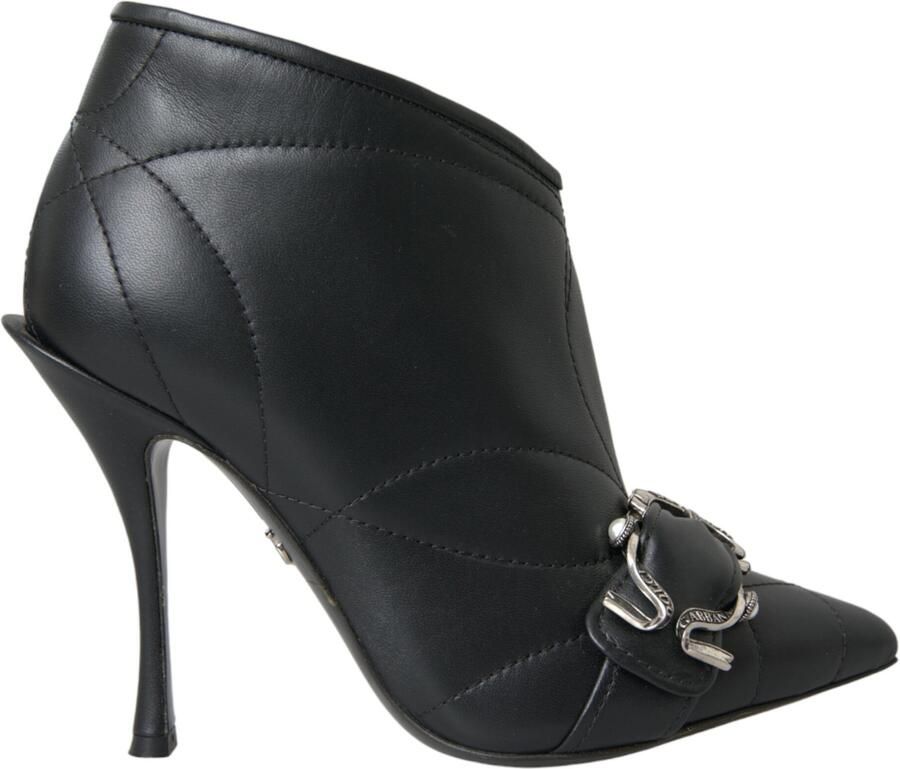 Dolce & Gabbana Gequiltte Leren Enkellaarsjes Stijl Dg Gesp