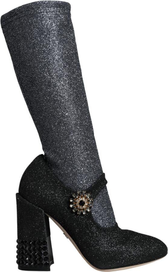 Dolce & Gabbana Glitter Mary Jane Pumps zwart