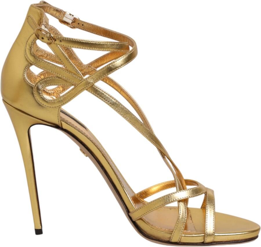 Dolce & Gabbana Gouden Leren Keira Hakken Sandalen Schoenen