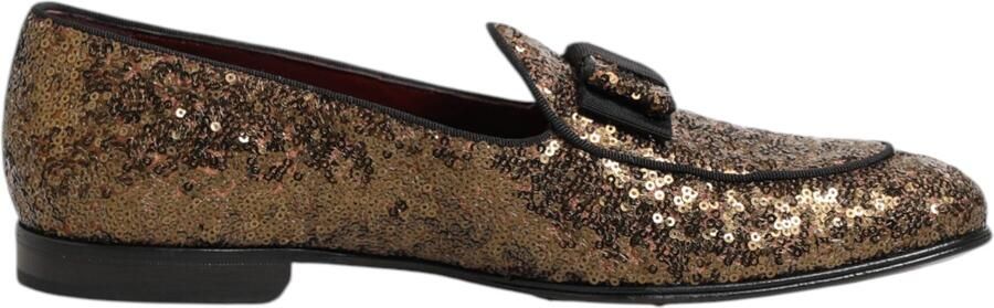 Dolce & Gabbana Gouden Paillette Instaploafers Heren Dresschoenen