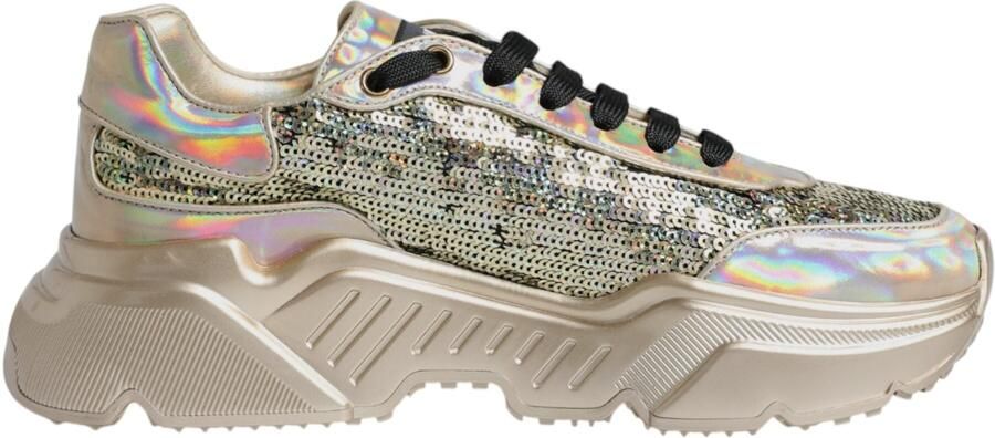 Dolce & Gabbana Gouden Pailletten Iriserende Daymaster Sneakers Schoenen