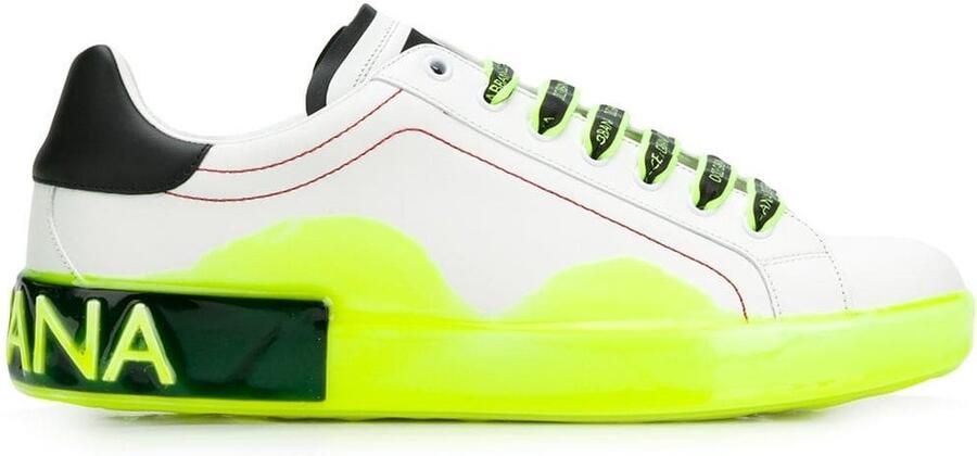 Dolce & Gabbana Heren Witte Kalfsleren Sneakers