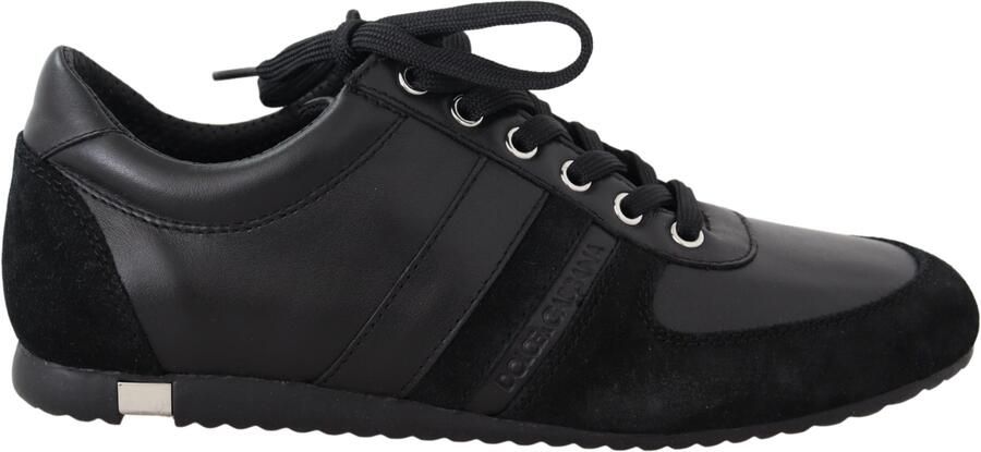 Dolce & Gabbana Heren Zwarte Logo Leren Casual Sneakers Schoenen