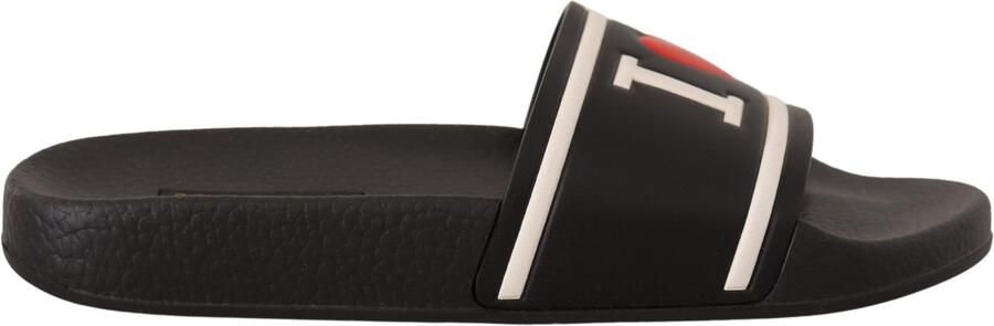Dolce & Gabbana I Love Slides Heren Zwarte Slippers