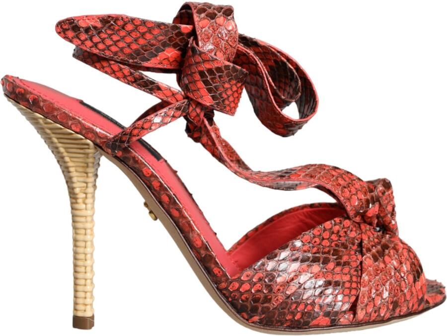 Dolce & Gabbana Koraal Exotische Leren Hakken Sandalen Schoenen