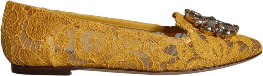 Dolce & Gabbana Lace Ballerina's Geel