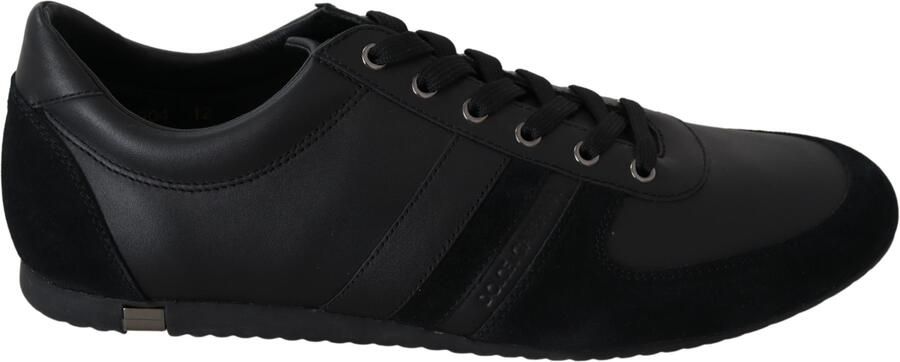 Dolce & Gabbana Mannen Zwart Logo Leer Casual Sneakers Schoenen