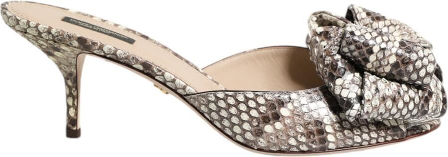 Dolce & Gabbana Multicolour Keira Strik Leren Peep Toe Mules Schoenen