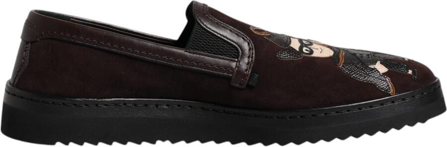Dolce & Gabbana Portofino Slipon Sneakers Bruin Suède