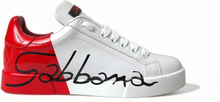 Dolce & Gabbana Portofino Sneakers Signatuurprint Leer