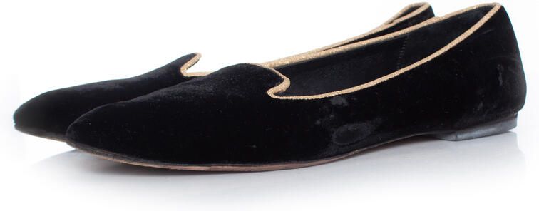 Dolce & Gabbana Pre-owned Dolce & Gabbana fluwelen loafers in het zwart