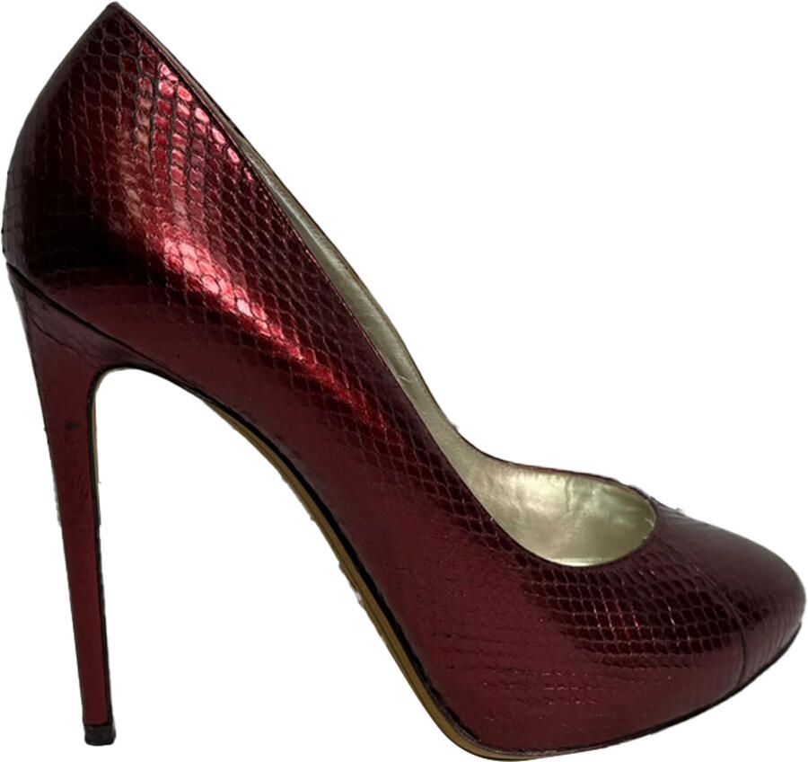Dolce & Gabbana Pre-owned Dolce & Gabbana pumps met reliëf in rood leer