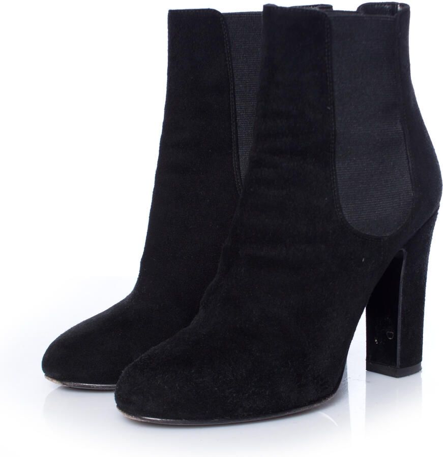 Dolce & Gabbana Pre-owned Dolce & Gabbana zwarte suède Chelsea boots met hak.