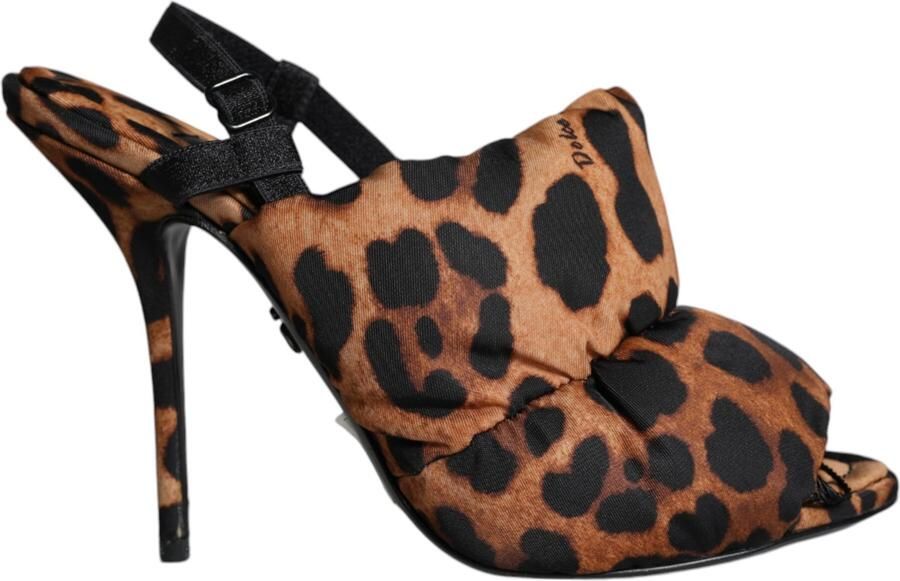 Dolce & Gabbana Puffy Luipaardprint Slingback Sandalen