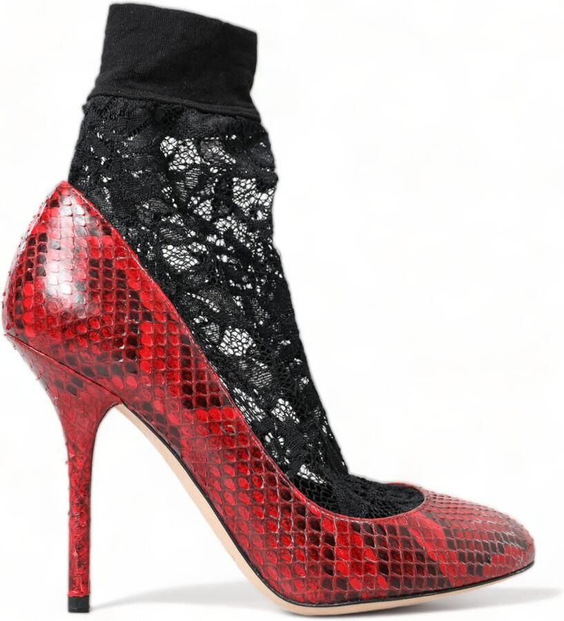Dolce & Gabbana Rode Ayers Leren Laarzen Sokken Pumps Schoenen