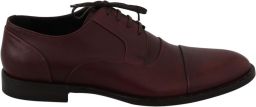 Dolce & Gabbana Rode Bordeaux Leren Derby Formele Schoenen