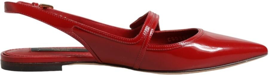 Dolce & Gabbana Rode Leren Slingback Ballerina Sandalen Schoenen