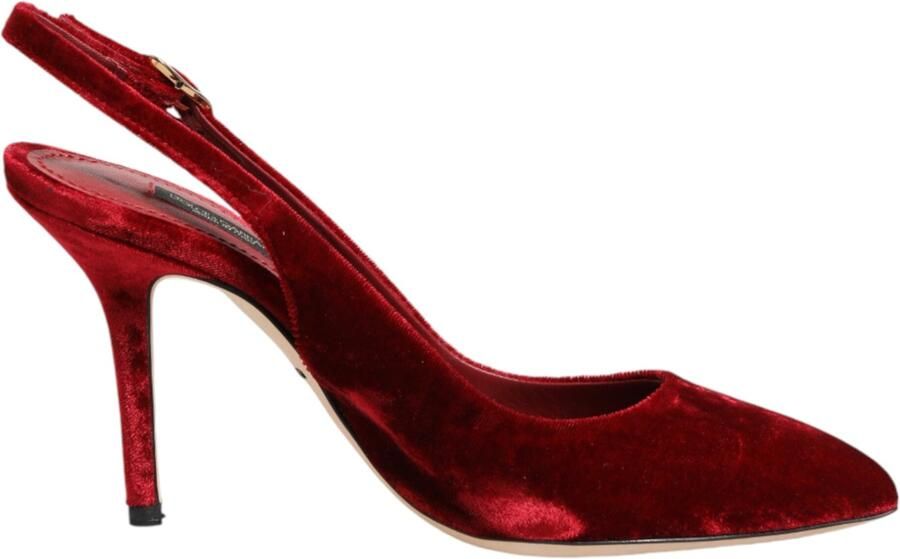 Dolce & Gabbana Rode Suède Hakken Slingbacks Sandalen Schoenen