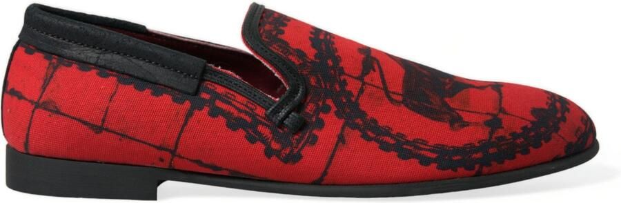 Dolce & Gabbana Rode Zwarte Torero Loafers Slippers Heren Schoenen