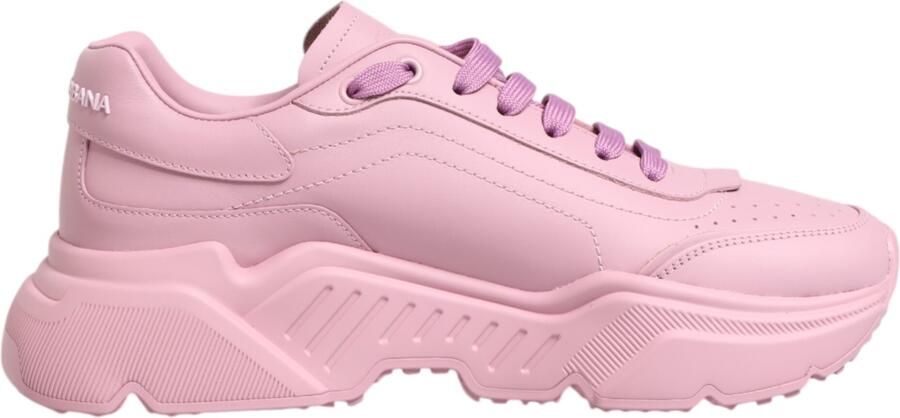 Dolce & Gabbana Roze Leren Daymaster Lage Sneakerschoenen
