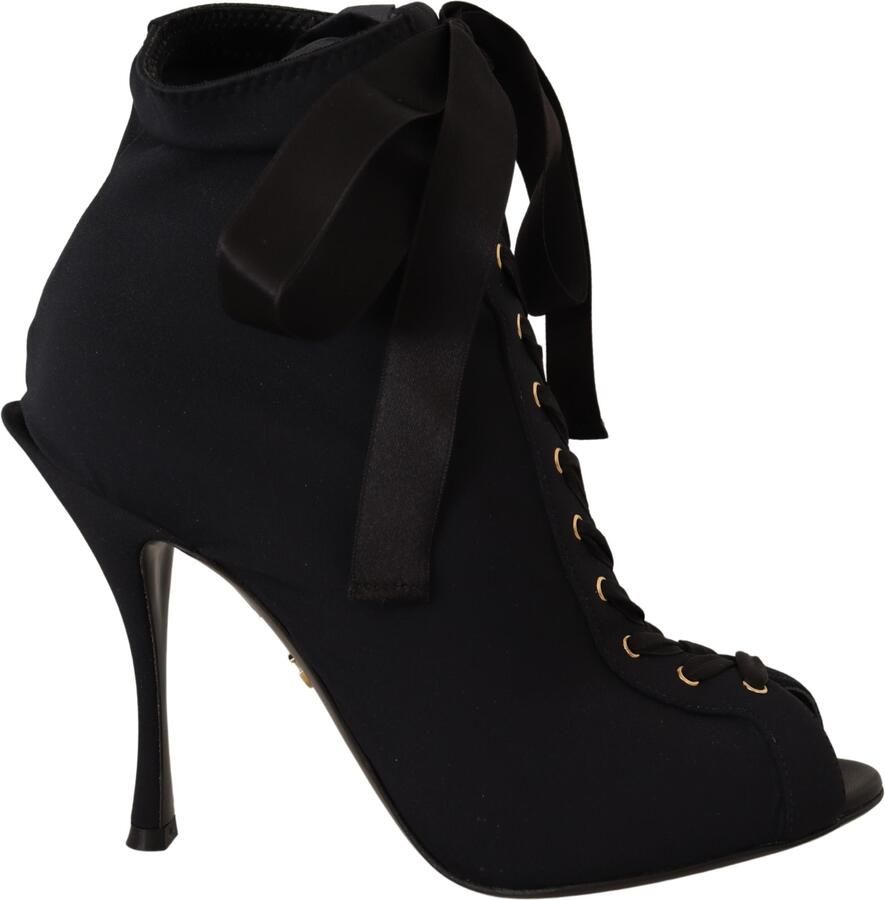 Dolce & Gabbana Vrouwen Zwart Stretch Korte Enkellaarsjes Schoenen