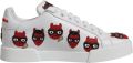 Dolce & Gabbana White Devil Face Portofino Sneakers Schoenen - Wit